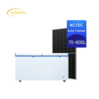 Energisparande AC/DC Solar Deep Freezer Kylskåp för hushållsbruk